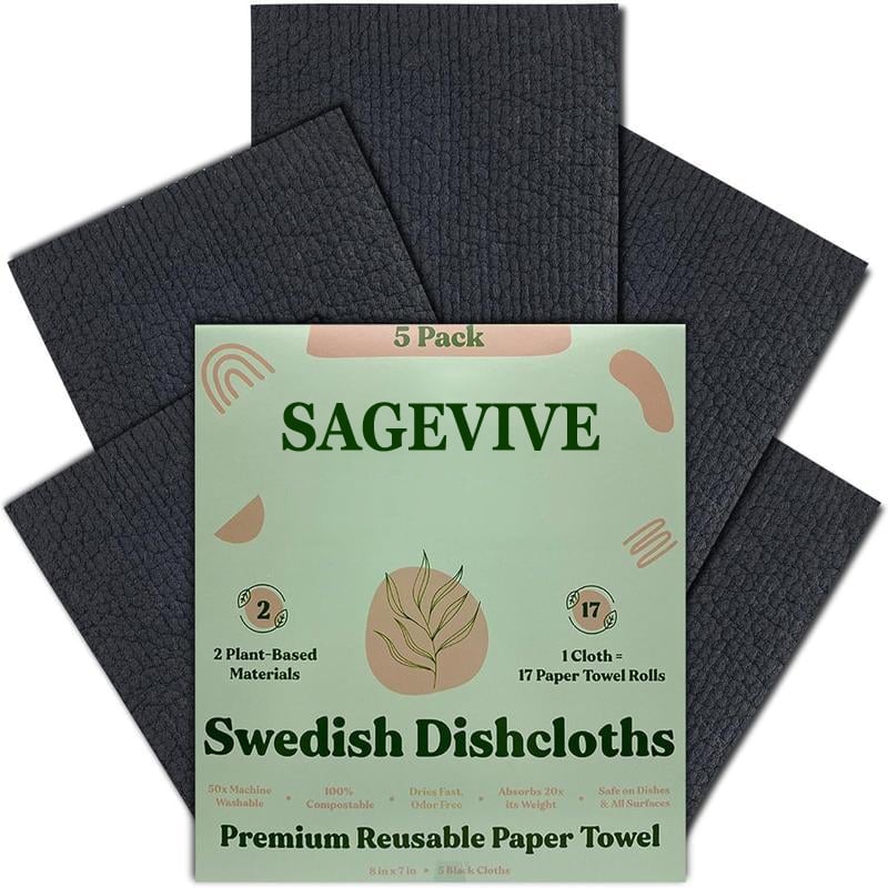 Swedish Dishcloths for Kitchen & Cleaning | 5 Pack🧼