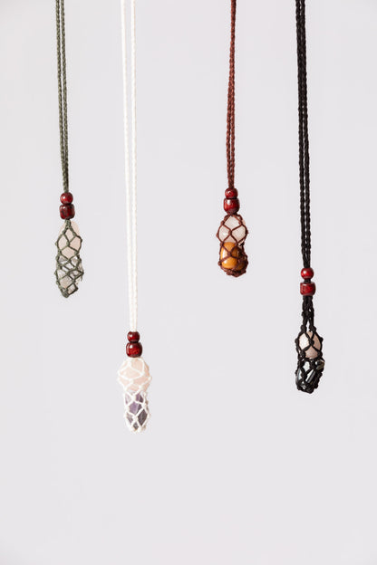 Crochet crystal holder Necklace