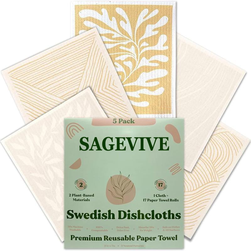 Swedish Dishcloths for Kitchen & Cleaning | 5 Pack🧼