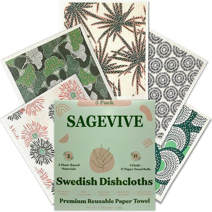 Swedish Dishcloths for Kitchen & Cleaning | 5 Pack🧼