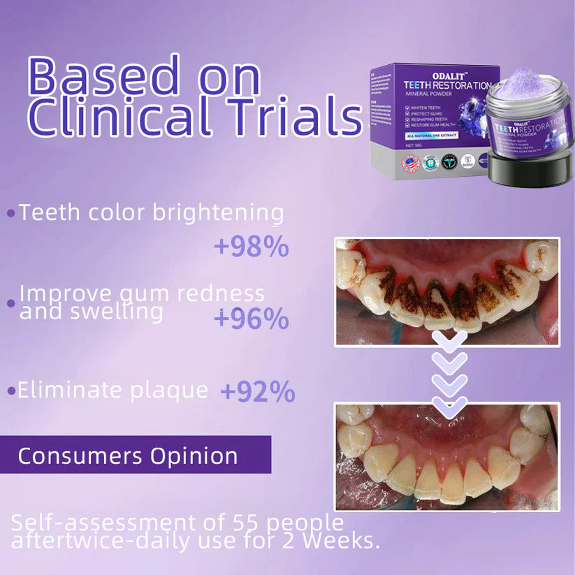 🎁🦷Flash Sale - Don’t Miss Out - ODALIT™ TeethRestoration Mineral Powder🦷(ADA recommended)👩‍⚕️(Treats periodontitis and mouth ulcers, prevents tooth loss, and repairs gum recession)