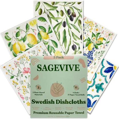 Swedish Dishcloths for Kitchen & Cleaning | 5 Pack🧼