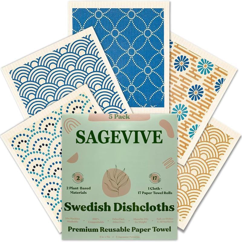 Swedish Dishcloths for Kitchen & Cleaning | 5 Pack🧼