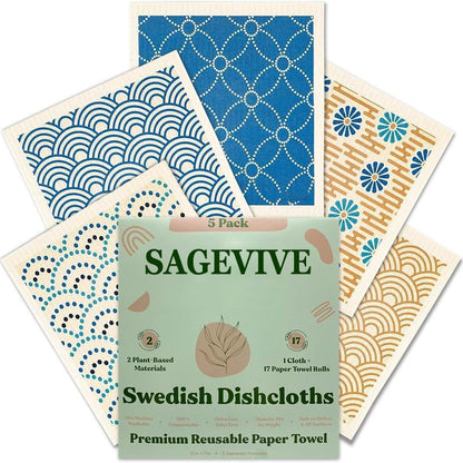 Swedish Dishcloths for Kitchen & Cleaning | 5 Pack🧼