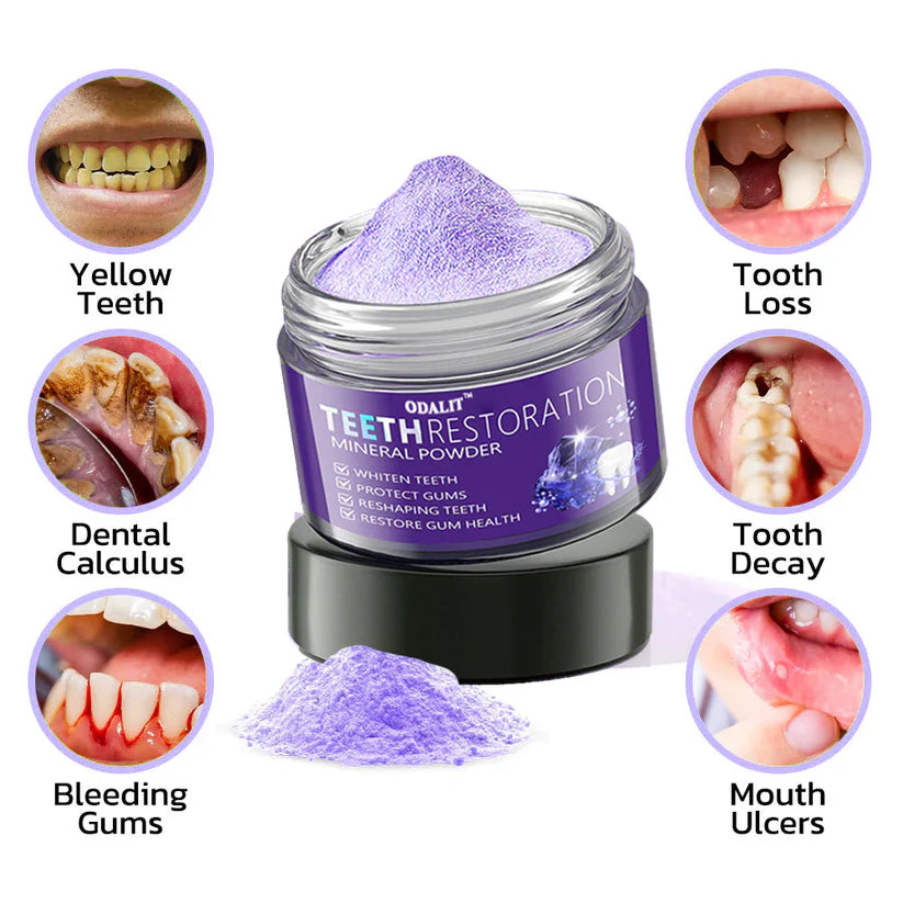 🎁🦷Flash Sale - Don’t Miss Out - ODALIT™ TeethRestoration Mineral Powder🦷(ADA recommended)👩‍⚕️(Treats periodontitis and mouth ulcers, prevents tooth loss, and repairs gum recession)