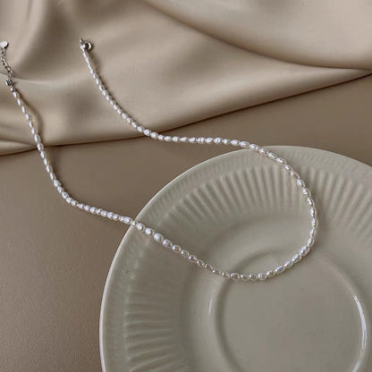 “Pearl Aura” Rice Pearl Necklace N05