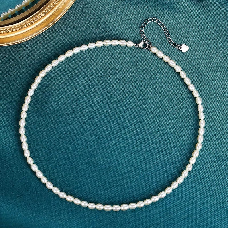“Pearl Aura” Rice Pearl Necklace N05