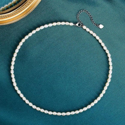 “Pearl Aura” Rice Pearl Necklace N05