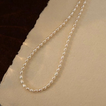 “Pearl Aura” Rice Pearl Necklace N05