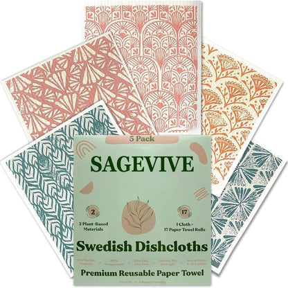 Swedish Dishcloths for Kitchen & Cleaning | 5 Pack🧼