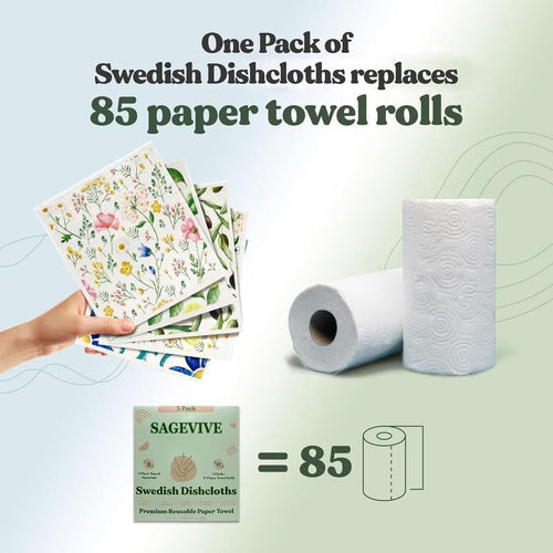 Swedish Dishcloths for Kitchen & Cleaning | 5 Pack🧼
