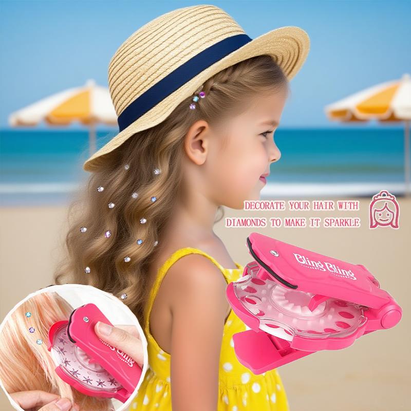 🎄Christmas Limited Time SALE 50% OFF - ✨Glitter Diamond Styling Tools Hair Gemstone Styling Set to light up girls' hair, clothes, accessories, No Heat Required Hair Styling Accessories