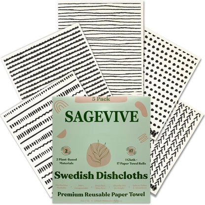 Swedish Dishcloths for Kitchen & Cleaning | 5 Pack🧼
