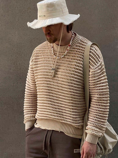 Men's Smiley Face Pearl Necklace with Assorted Beads