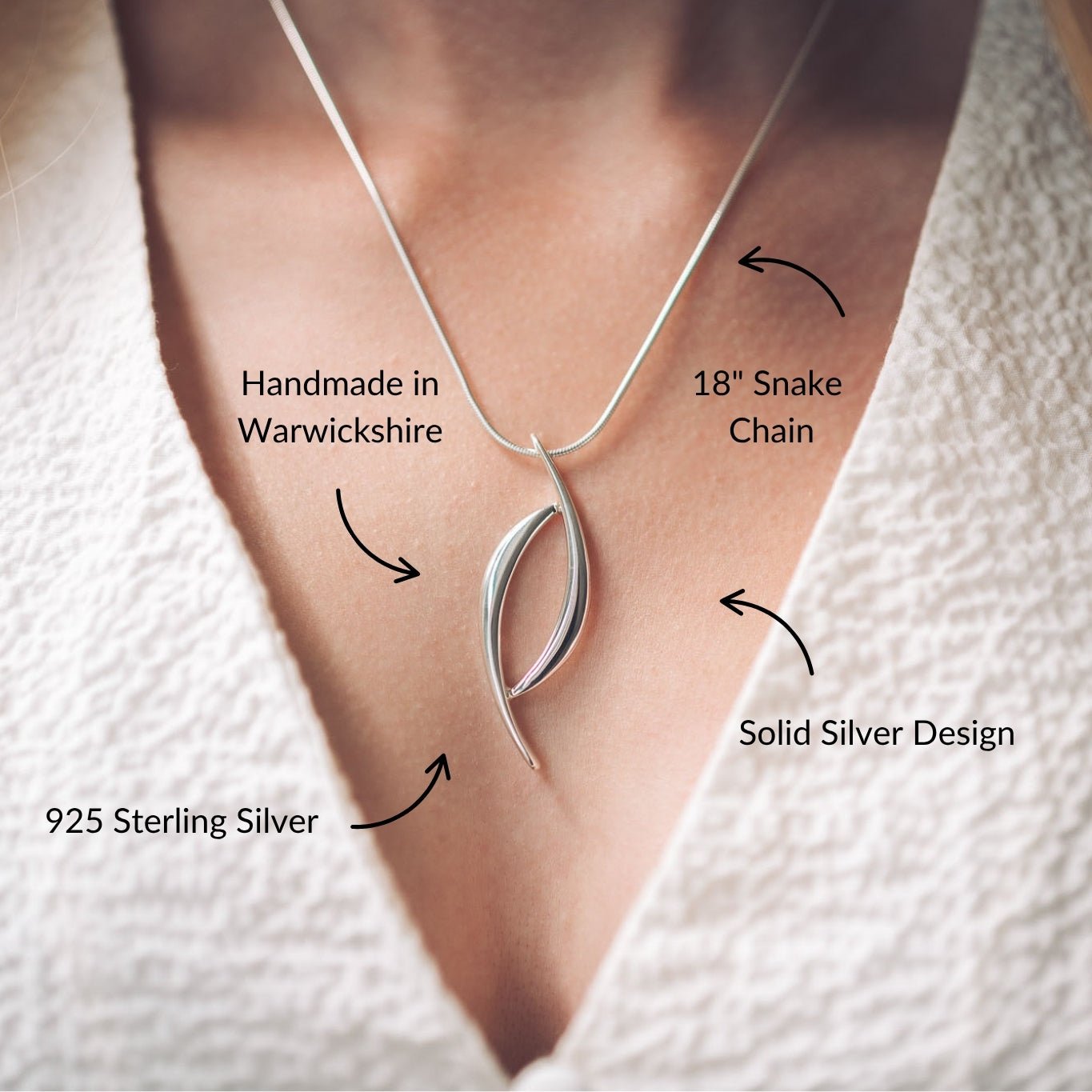 Olive Silver Pendant Necklace